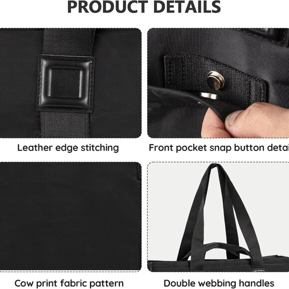 Trendy 29L Cow Print Tote Bag for Women - Stylish Embroidery Handbag - Picture 7 of 9